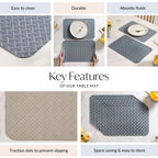 Greyish Blue Weave Pattern Tablemat Set Of 6 Nestasia