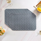Greyish Blue Weave Pattern Tablemat Set Of 6 Nestasia