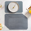 Greyish Blue Weave Pattern Tablemat Set Of 6 Nestasia