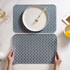 Greyish Blue Weave Pattern Tablemat Set Of 6 Nestasia