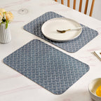 Greyish Blue Weave Pattern Tablemat Set Of 6 Nestasia