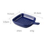 Dark Blue Ceramic Grill Plate Nestasia