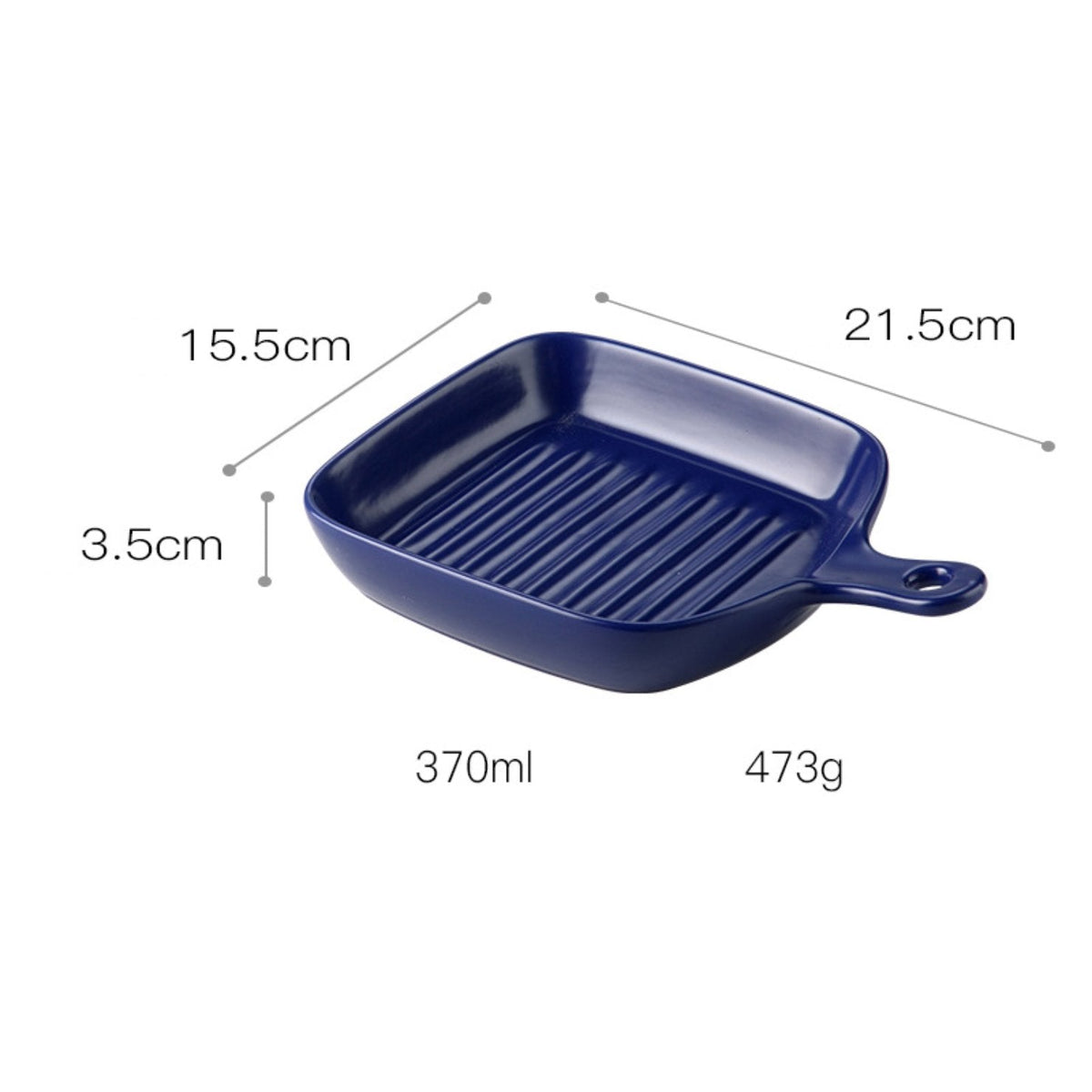 Dark Blue Ceramic Grill Plate Nestasia