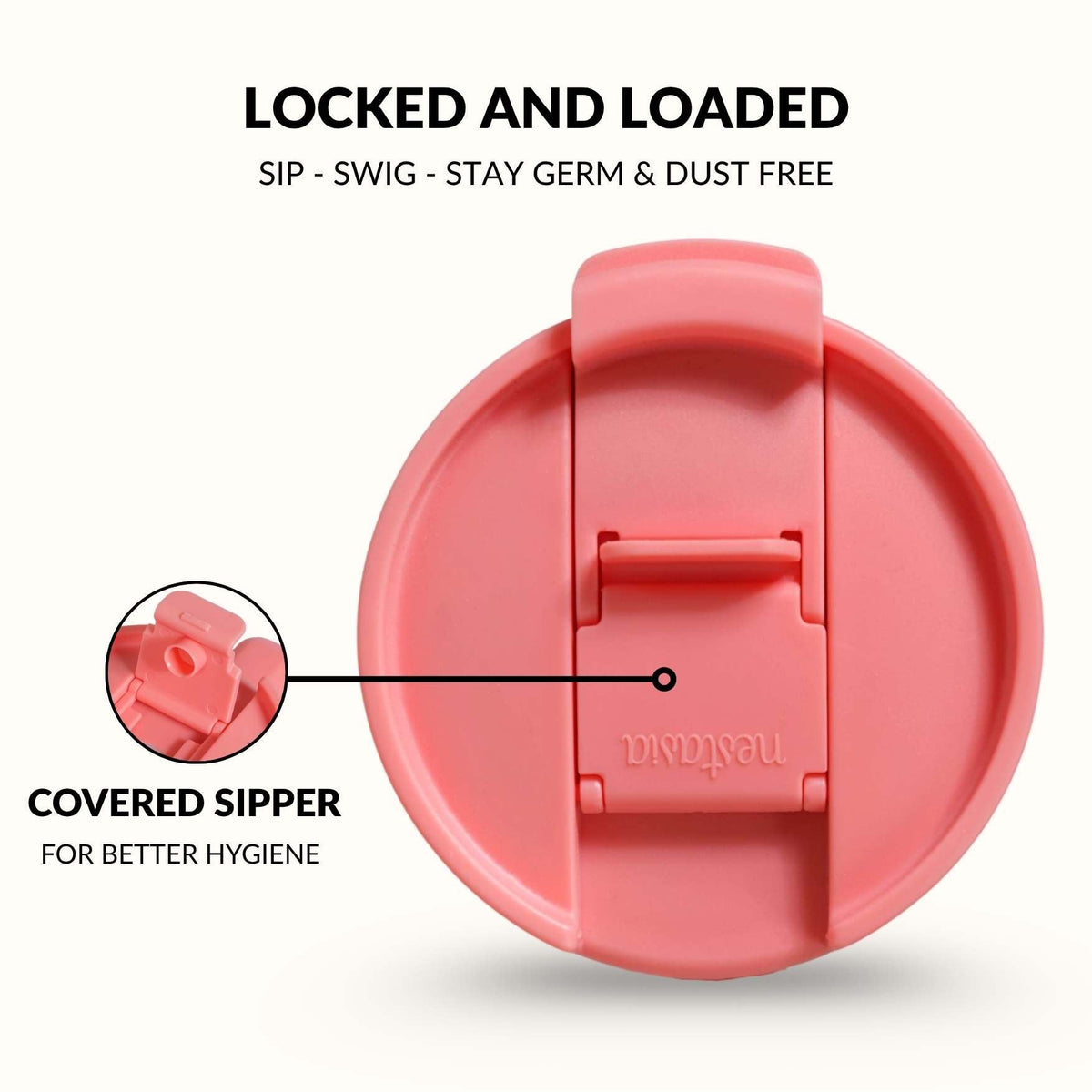GripSip 40 Insulated Tumbler Bottle With Side Handle Living Coral Pop 1200ml Nestasia