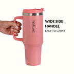 GripSip 40 Insulated Tumbler Bottle With Side Handle Living Coral Pop 1200ml Nestasia