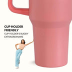 GripSip 40 Insulated Tumbler Bottle With Side Handle Living Coral Pop 1200ml Nestasia