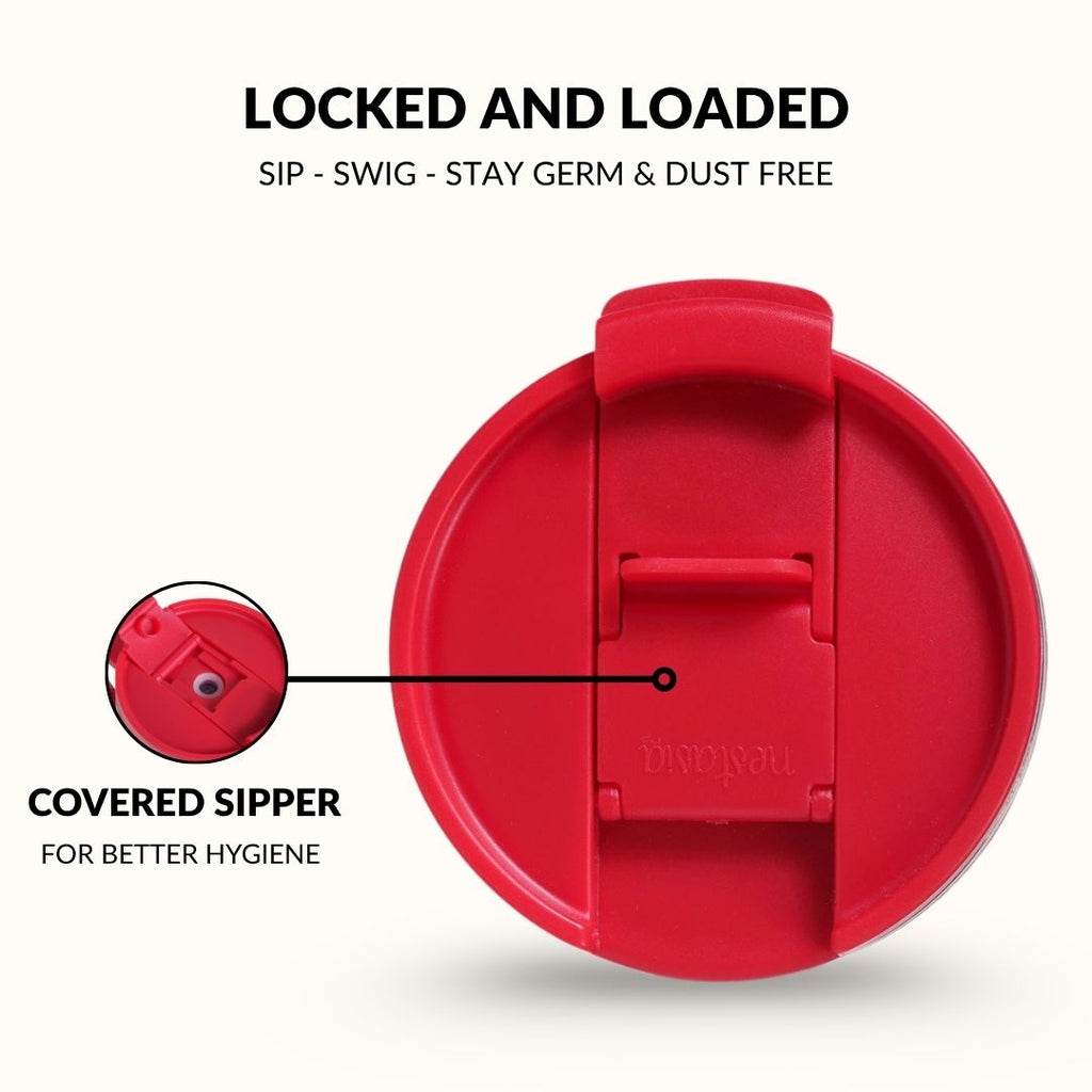 GripSip 40 Insulated Tumbler Bottle With Side Handle Rich Crimson Red 1200ml Nestasia