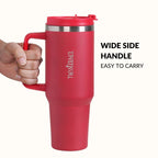 GripSip 40 Insulated Tumbler Bottle With Side Handle Rich Crimson Red 1200ml Nestasia