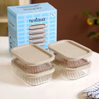Groovo Food Storage Container Beige Set Of 4 520ml Nestasia