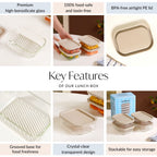 Groovo Food Storage Container Beige Set Of 4 520ml Nestasia