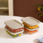 Groovo Food Storage Container Beige Set Of 4 520ml Nestasia