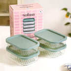 Groovo Food Storage Container Green Set Of 4 520ml Nestasia