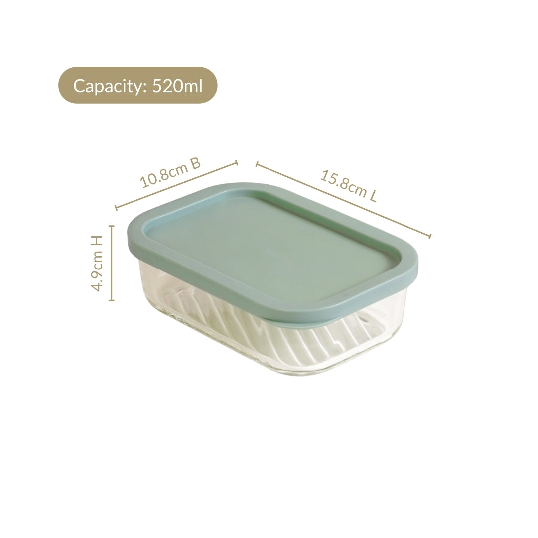 Groovo Food Storage Container Green Set Of 4 520ml Nestasia