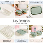 Groovo Food Storage Container Green Set Of 4 520ml Nestasia