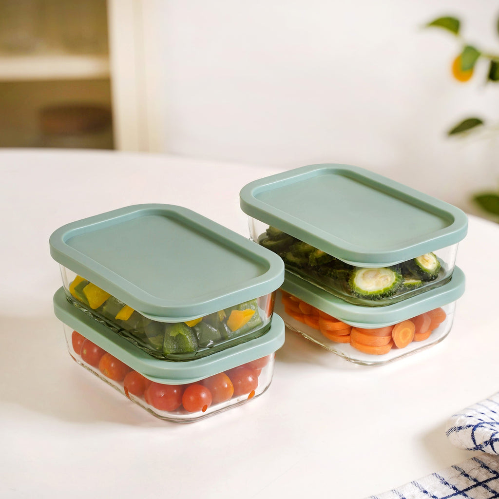 Groovo Food Storage Container Green Set Of 4 520ml Nestasia