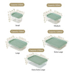 Groovo Stack On Storage Container Sage Green Set Of 7 S 310ml M 520ml L 750ml XL 1200ml XXL 1700ml Nestasia