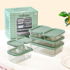 Groovo Stack On Storage Container Sage Green Set Of 7 S 310ml M 520ml L 750ml XL 1200ml XXL 1700ml Nestasia