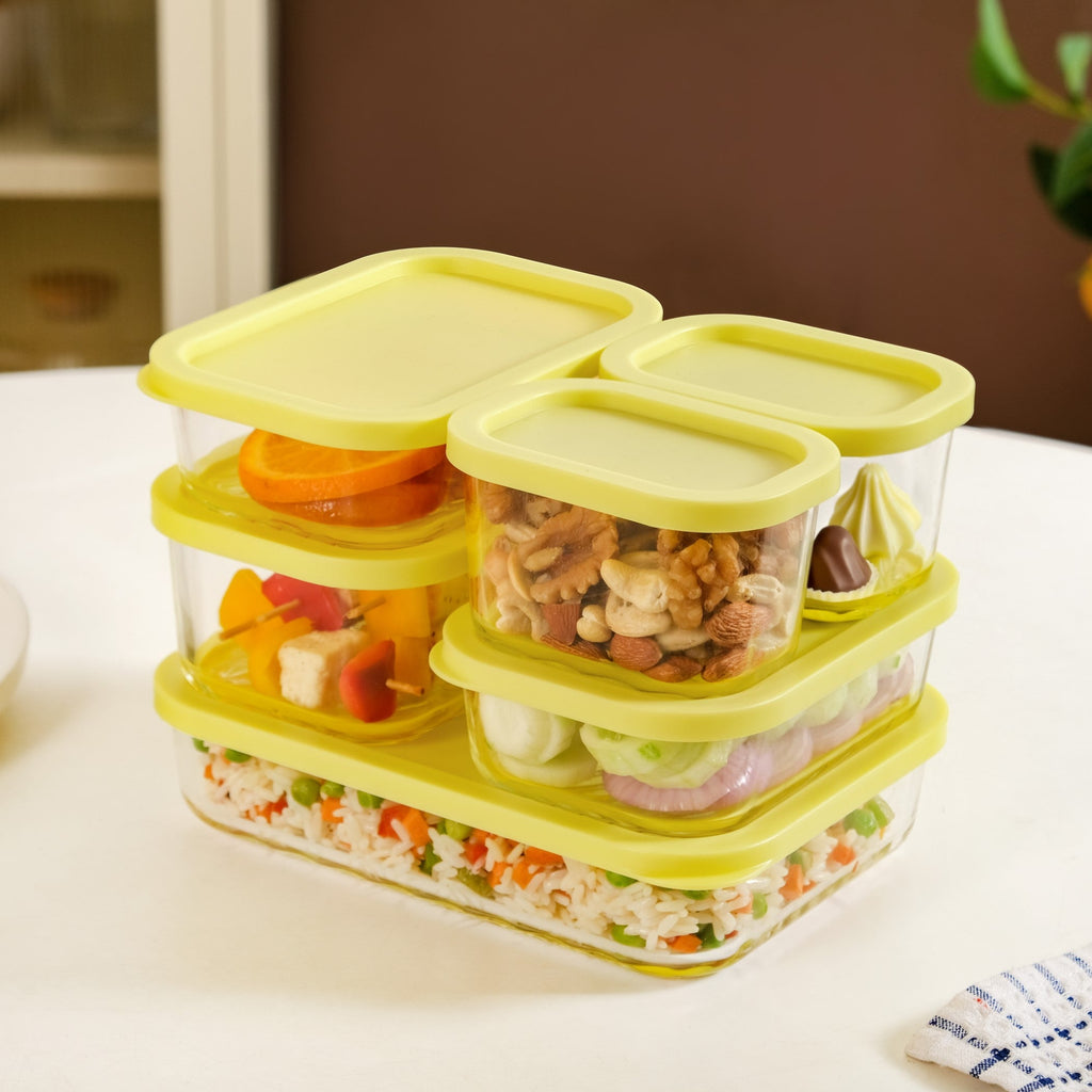 Groovo Stackable Storage Container Set Of 6 S 310ml M 520ml L 750ml XL 1200ml Nestasia