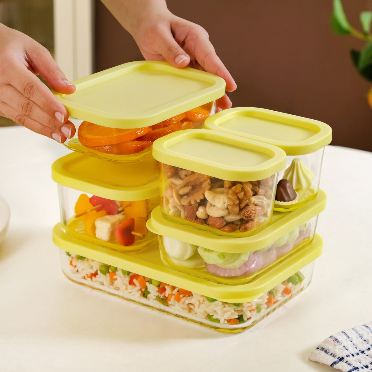 Groovo Stackable Storage Container Set Of 6 S 310ml M 520ml L 750ml XL 1200ml Nestasia