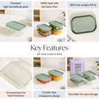 Groovo Storage Container Set Of 4 Sage Green M 520ml L 750ml Nestasia