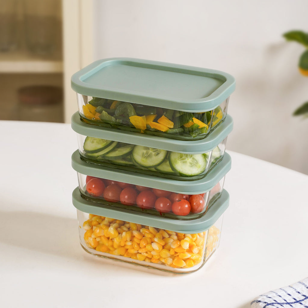 Groovo Storage Container Set Of 4 Sage Green M 520ml L 750ml Nestasia