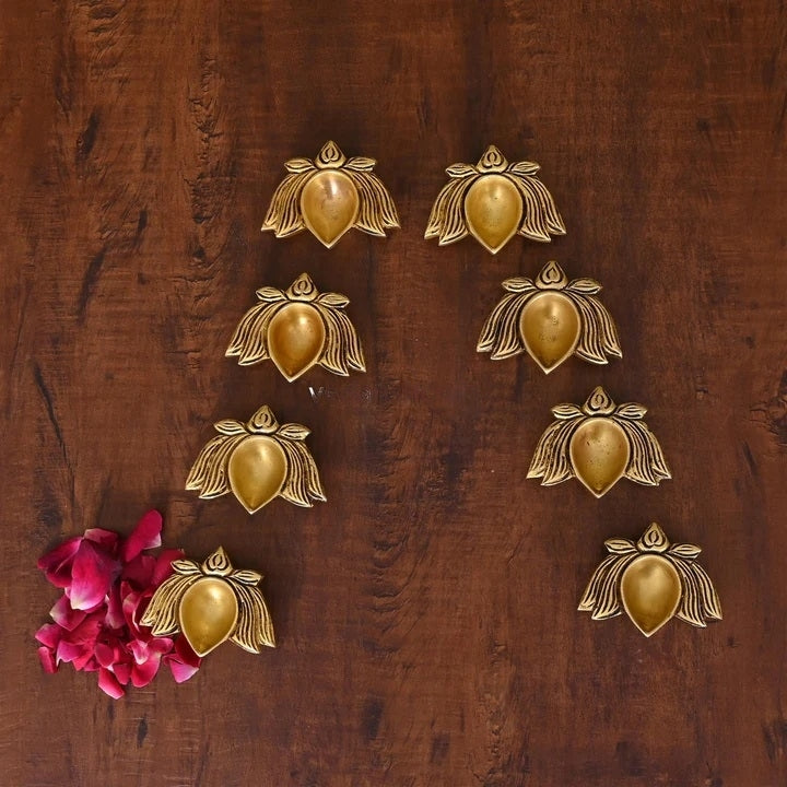 Brass Lotus Flower Diya Set Vedansh Craft