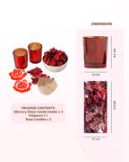Rose Scented Candle Gift Set for Soothing Fragrance and Special Occasions, 15gm Each with 4–5 Hour Burn Time