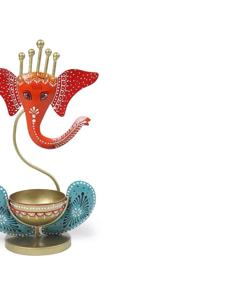 Lord Ganesha Idol Tealight Holder for Home Decoration and Pooja Room
