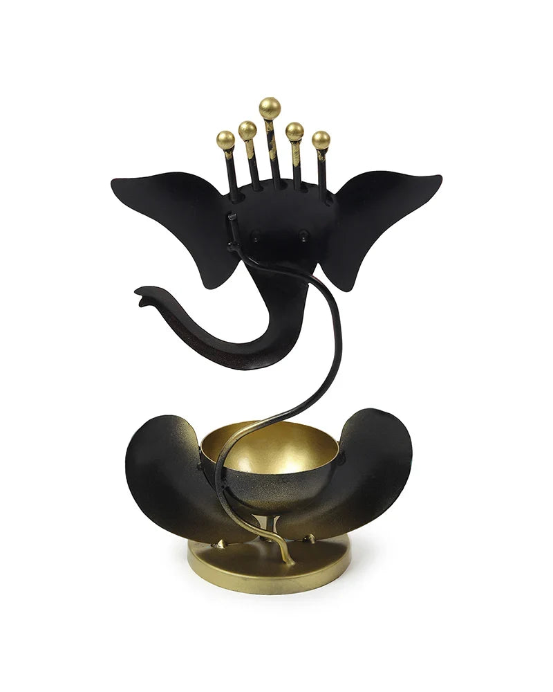 Lord Ganesha Idol Tealight Holder for Home Decoration and Pooja Room