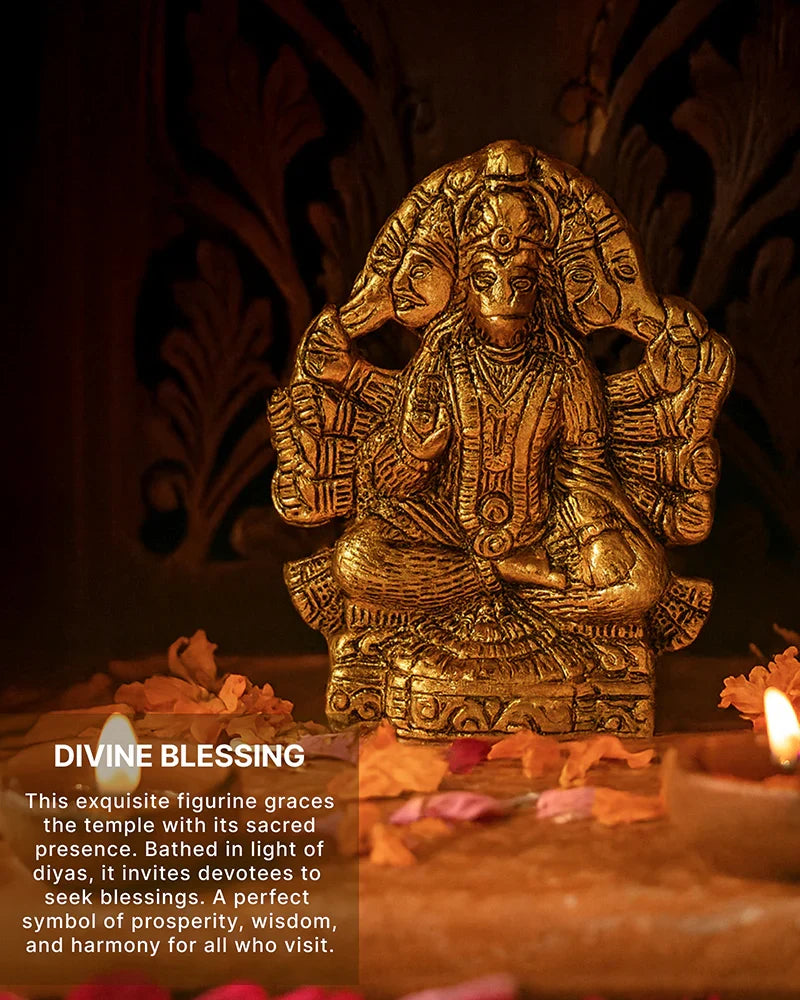 Panchmukhi Hanuman Ji Idol for Pooja Home Decoration and Spiritual Showpiece