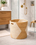 Natural Rattan Basket for Clothes, Towels and Linen Storage