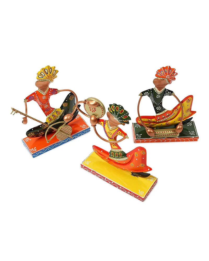 Set of 3 Rajasthani Figurines for Table Decor and Home Gifting