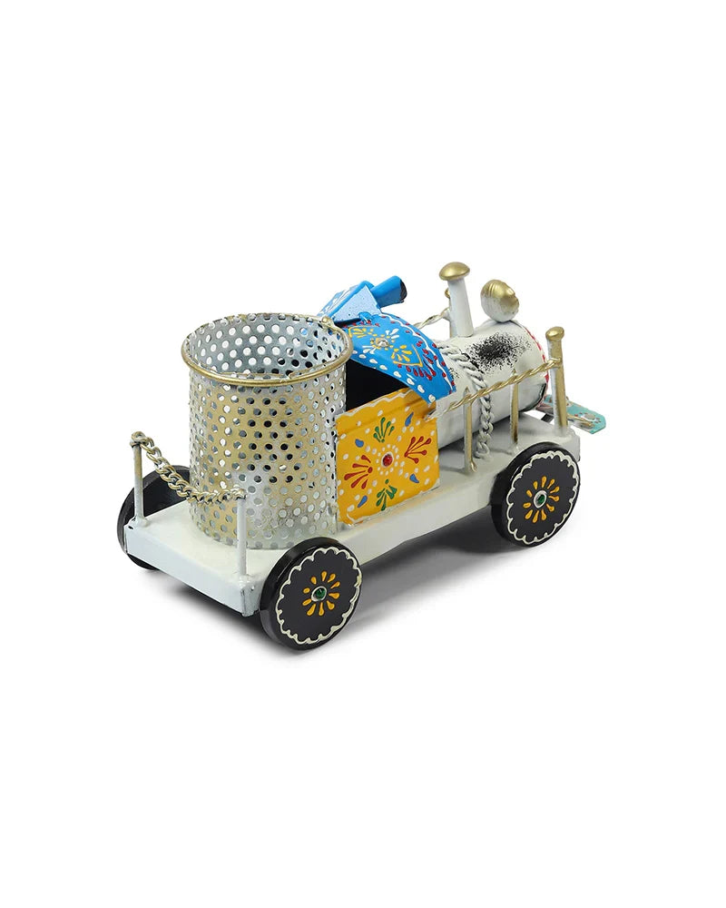 Decorative Train Engine Pen Holder for Tabletop Organiser and Office Use