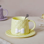 Textured Bow Cup With Plate Nestasia