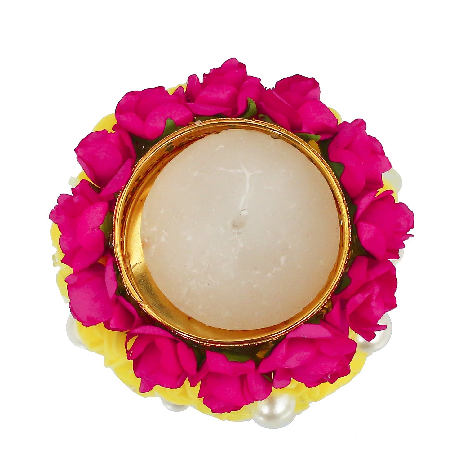 Floral and Stone Work Design Handcrafted Tea Light Holder Kafalo