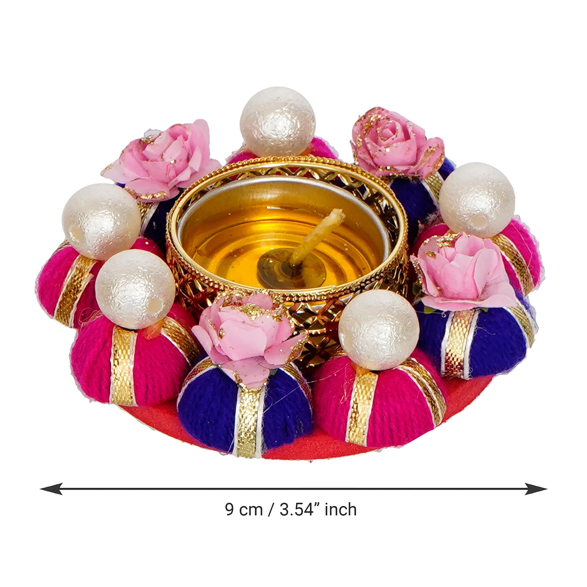 Decorative Handcrafted Gota Patti Work Tea Light Holder Kafalo