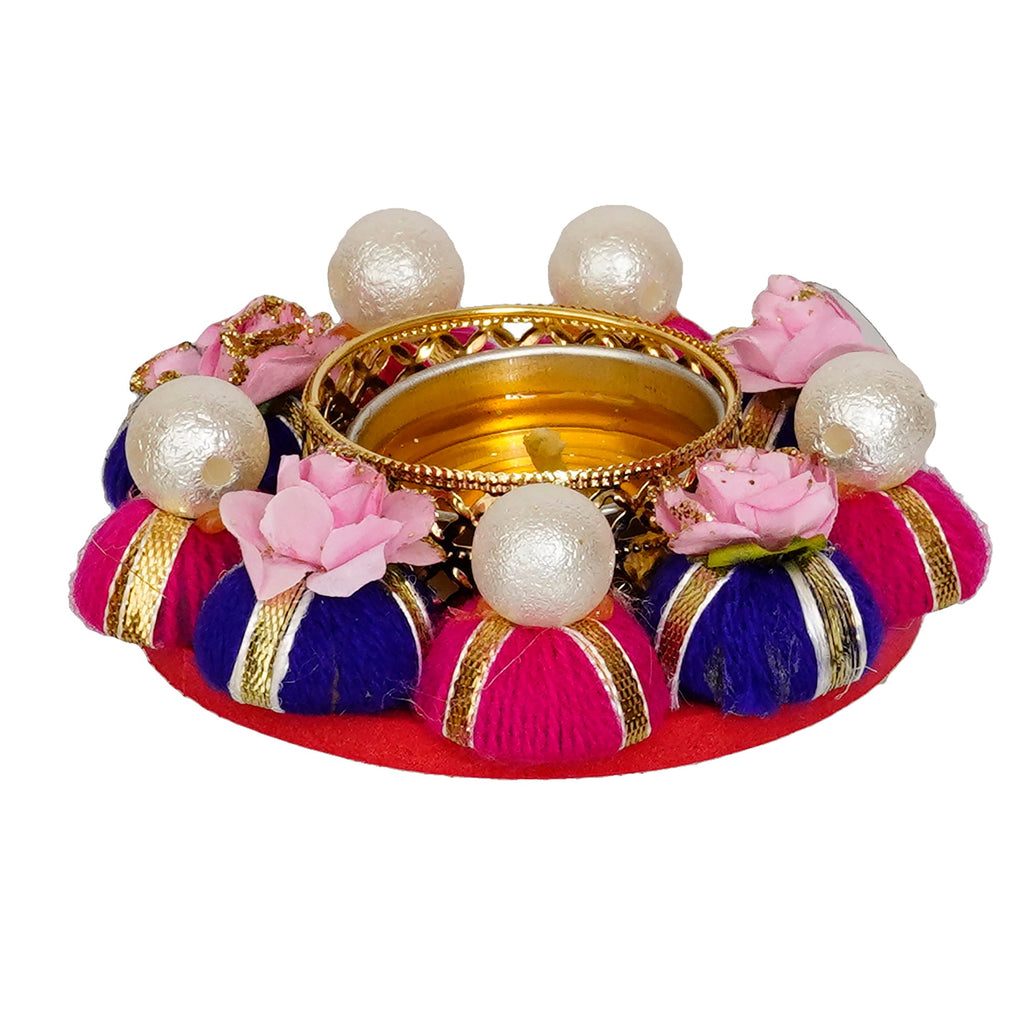 Decorative Handcrafted Gota Patti Work Tea Light Holder Kafalo