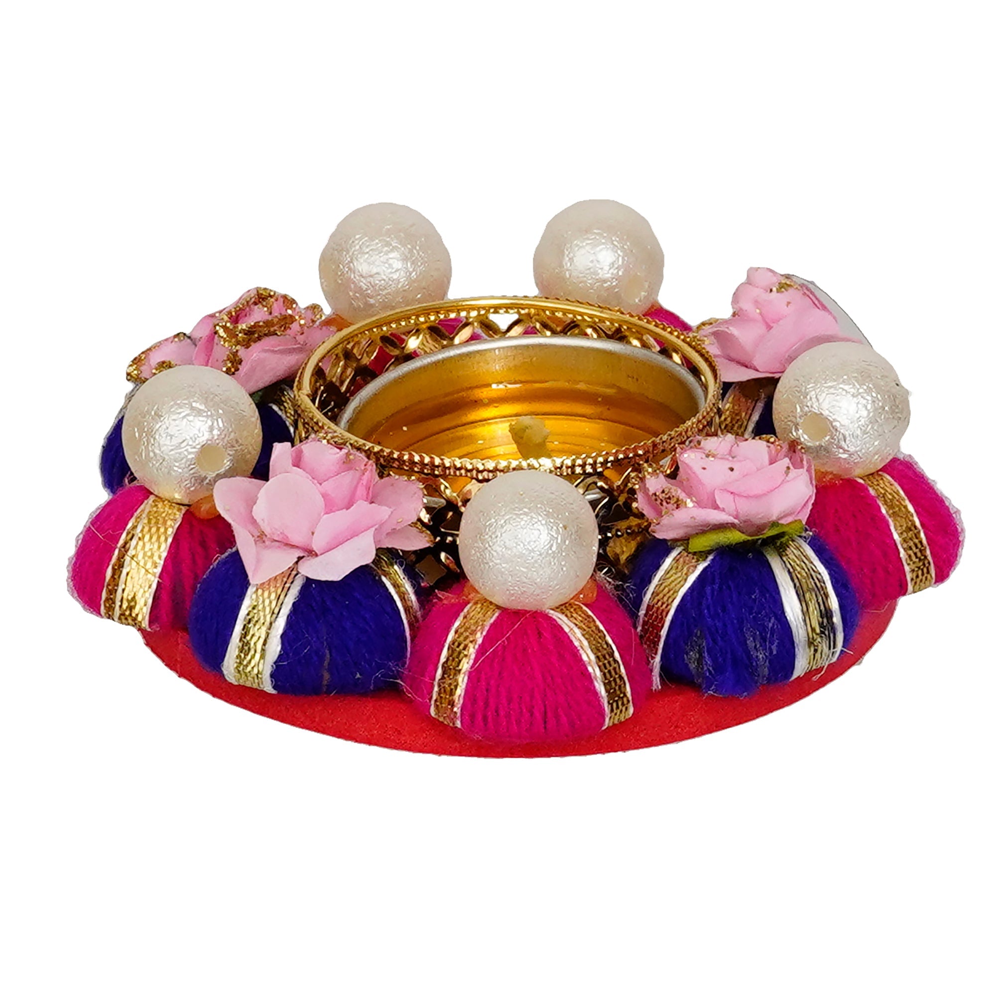 Decorative Handcrafted Gota Patti Work Tea Light Holder Kafalo