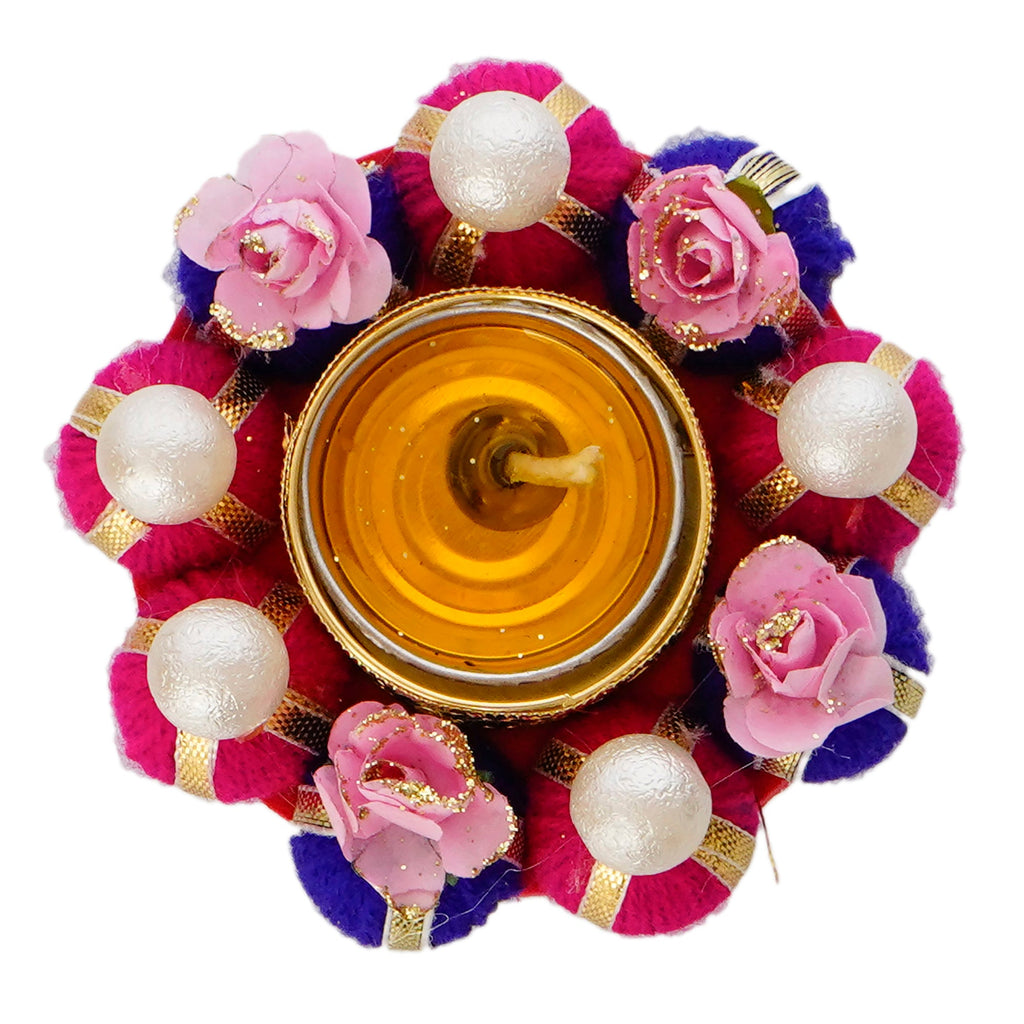 Decorative Handcrafted Gota Patti Work Tea Light Holder Kafalo