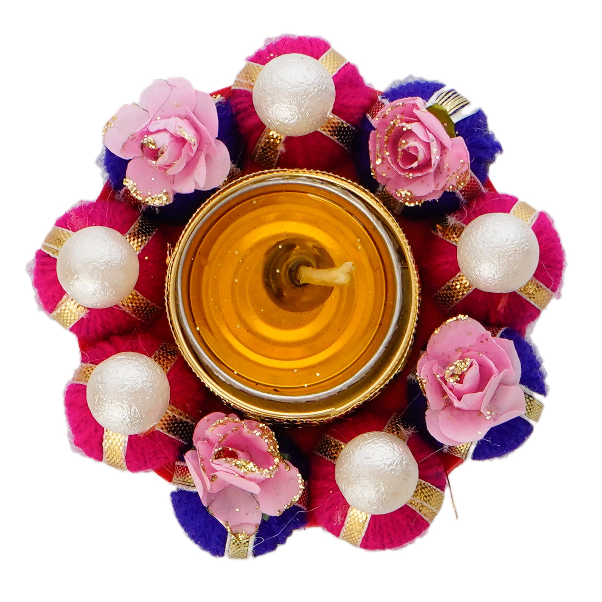 Decorative Handcrafted Gota Patti Work Tea Light Holder Kafalo