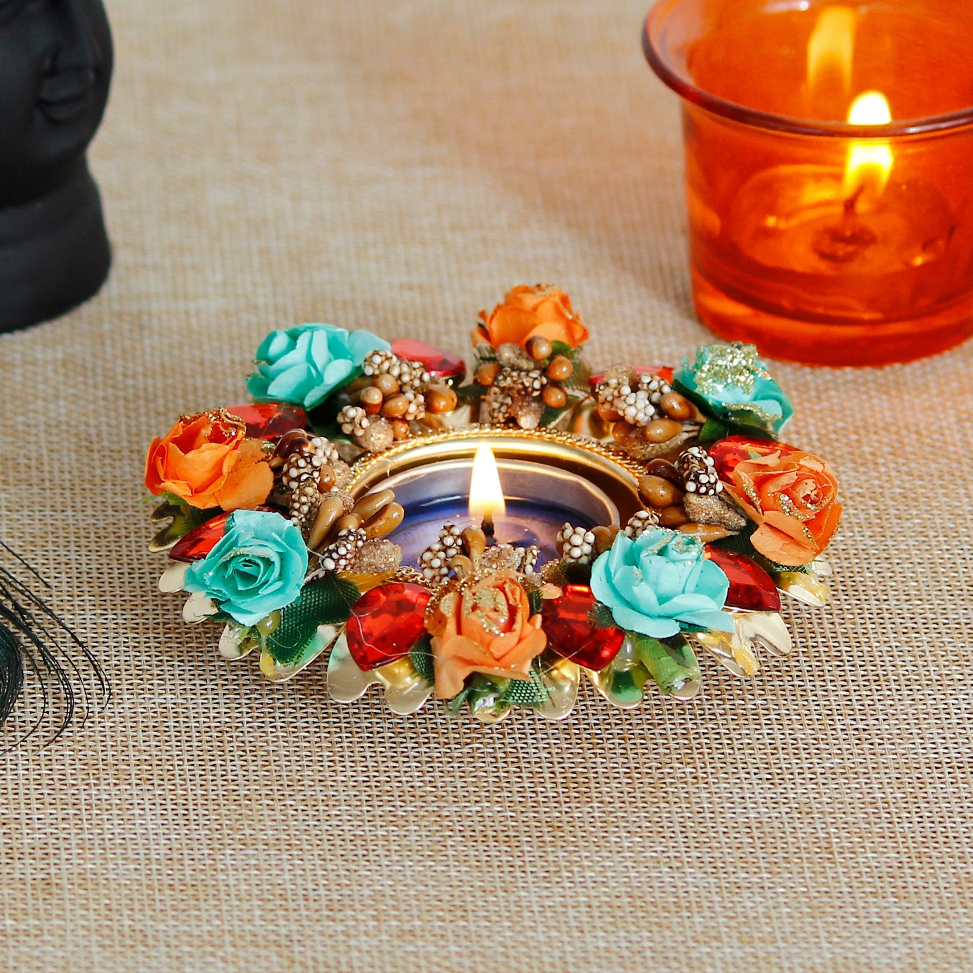 Decorative Handcrafted Stone Work Tea Light Holder Kafalo