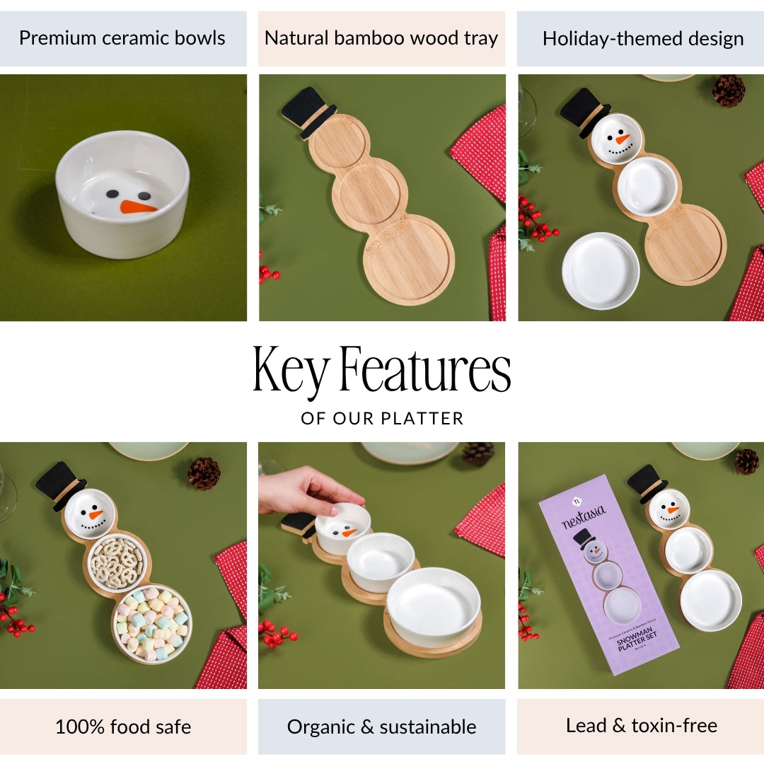 Snowman Platter Set Of 4 Nestasia