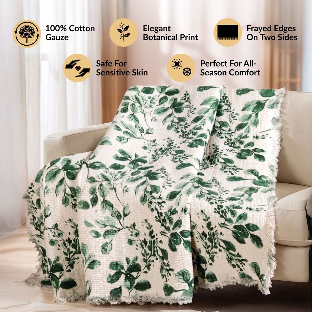 Forest Trail Cotton Sofa Throw 152x127cm Nestasia