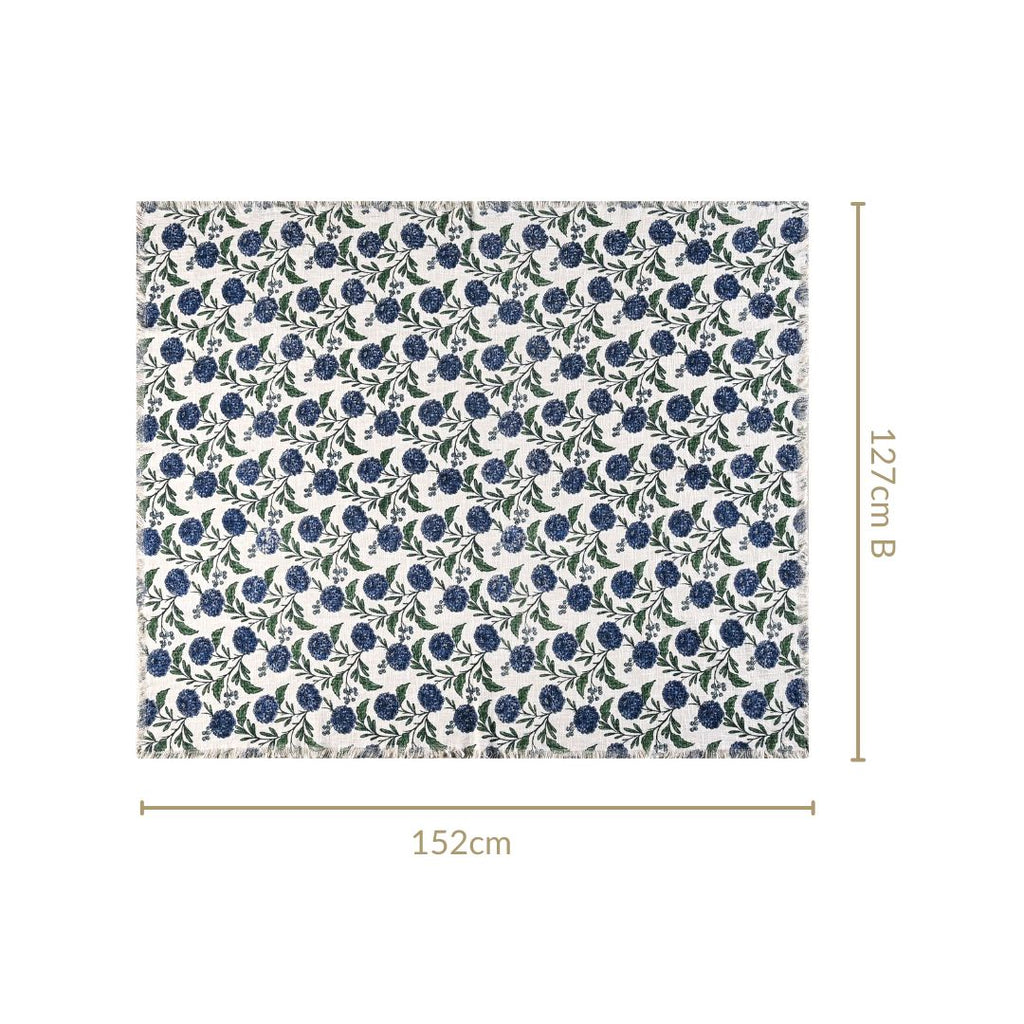Hydrangea Grace Cotton Couch Throw 152x127cm Nestasia