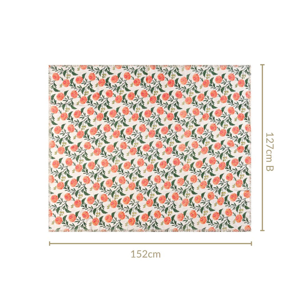 Marigold Bloom Cotton Sofa Throw 152x127cm Nestasia