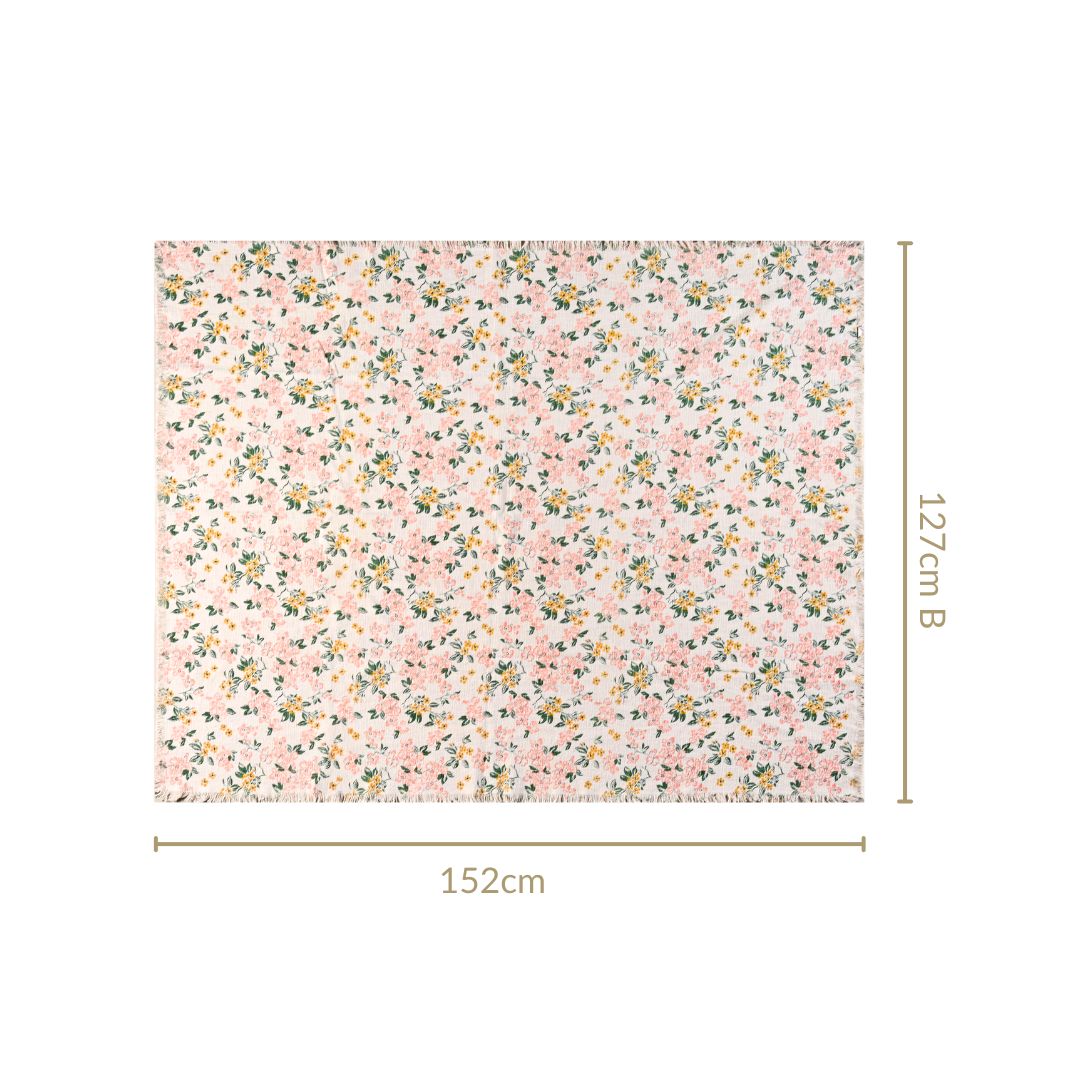 Floral Whisper Cotton Throw 152x127cm Nestasia
