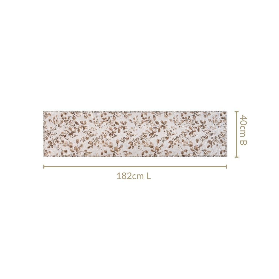 Rustic Foliage Cotton Table Runner 182x40cm Nestasia