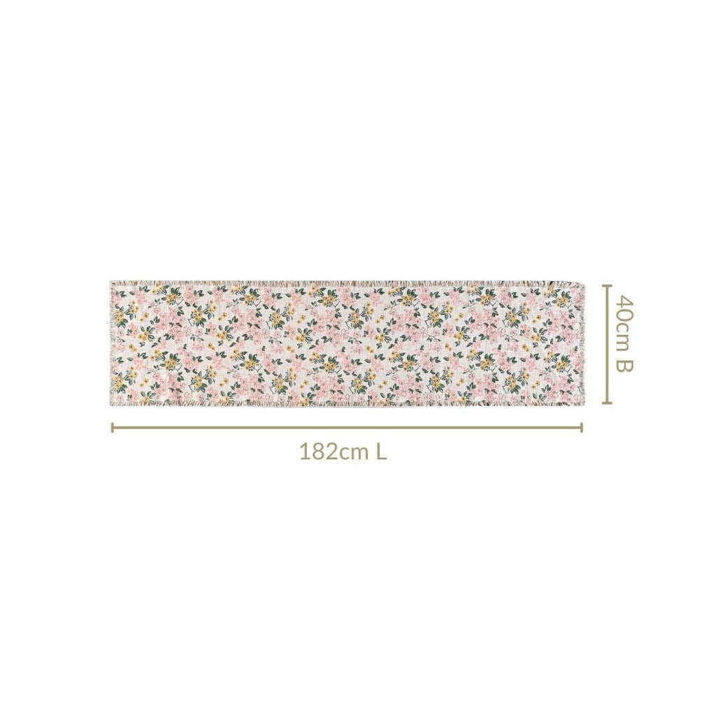 Floral Whisper Cotton Runner 182x40cm Nestasia