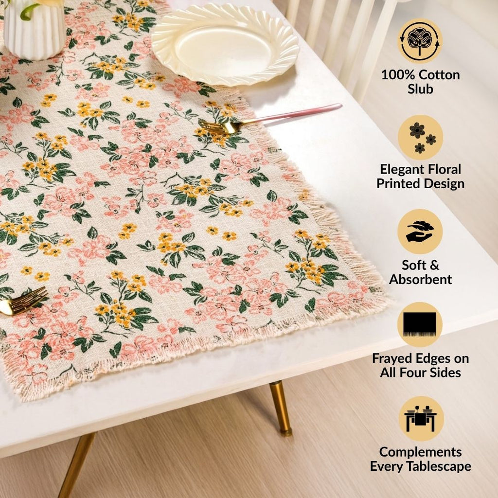 Floral Whisper Cotton Runner 182x40cm Nestasia