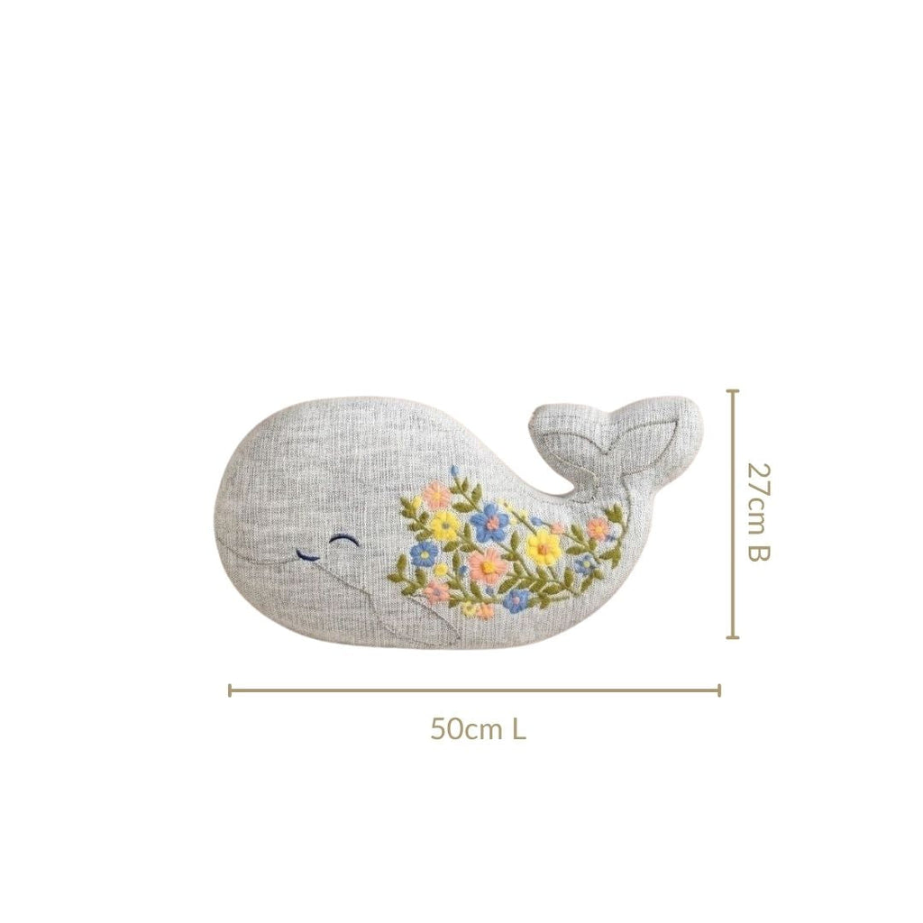 Whale Plush Sofa Cushion 50x27cm Nestasia